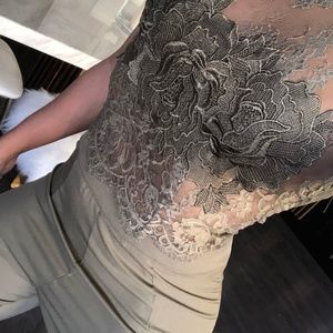 Two Piece Lace Top Matching Bottom